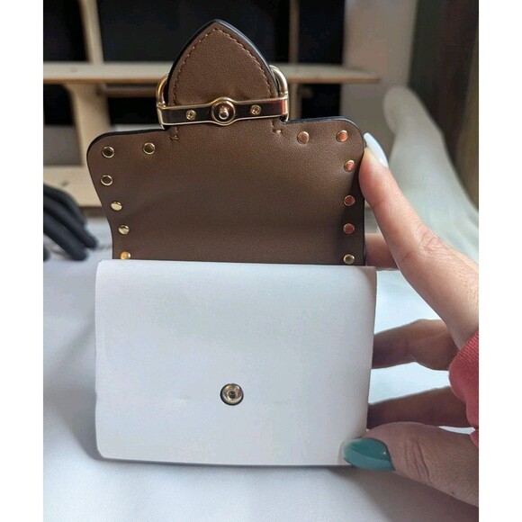 Coach Small Morgan Wallet With Rivets -  Brown/Black Signature Canvas, Leather - Picture 4 of 9